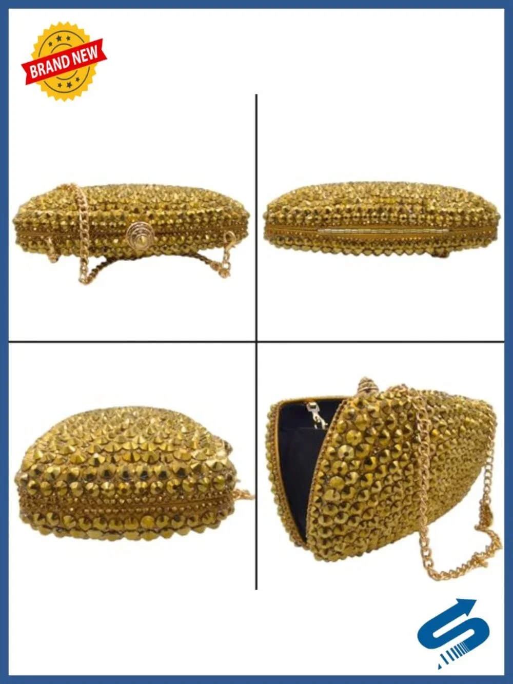 Rhinestone Crystal Clutch Evening Bag Formal Wedding Party Handbag